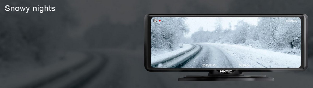najbolja kamera za automobile duovox v9 - snježne padavine