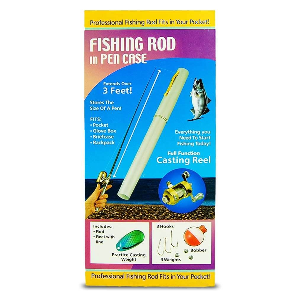 Mini pen štap za pecanje s rolom u peru - teleskopski do 1 metra
