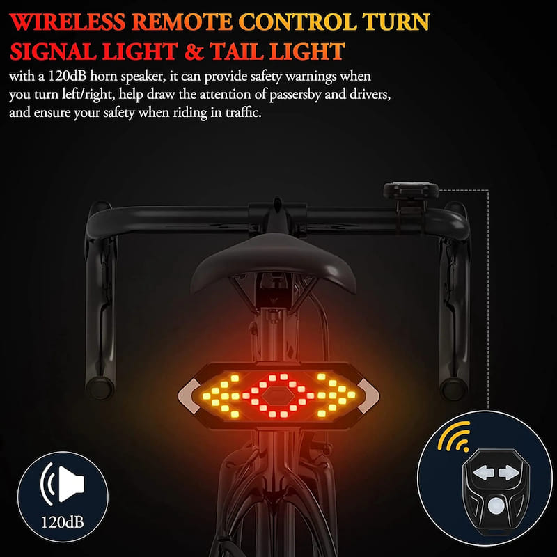 stražnje svjetlo za bicikl sa pokazivačima smjera za bežično stražnje svjetlo za bicikl s upravljačem