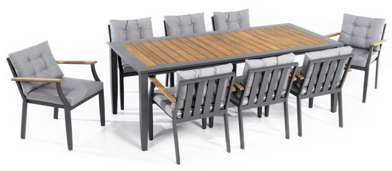 Vrtni stolovi i stolice za sjedenje od aluminija i drva
