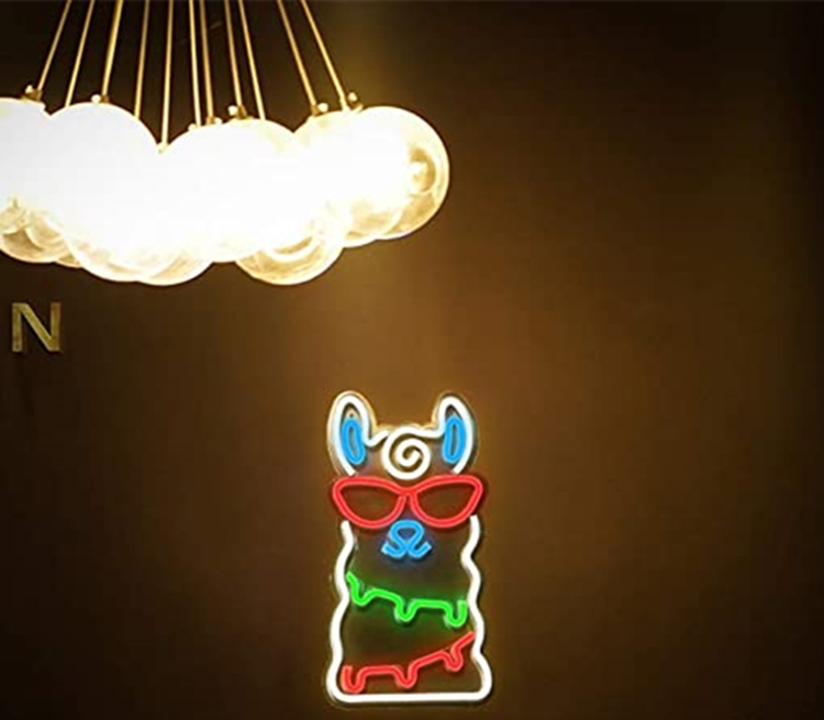 svjetleći lama neonski zidni logo