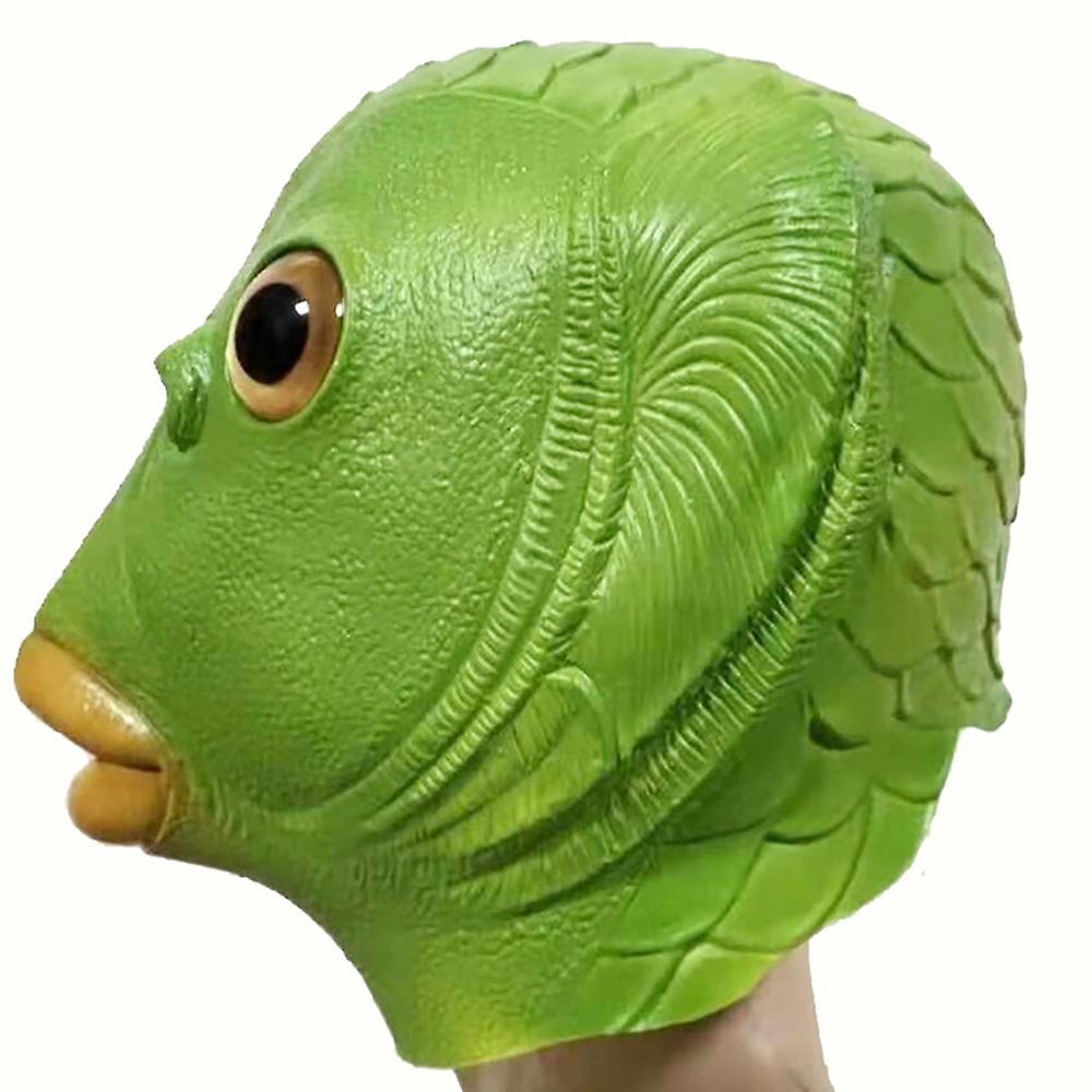 Silikonska maska za lice sa zelenom ribljom glavom