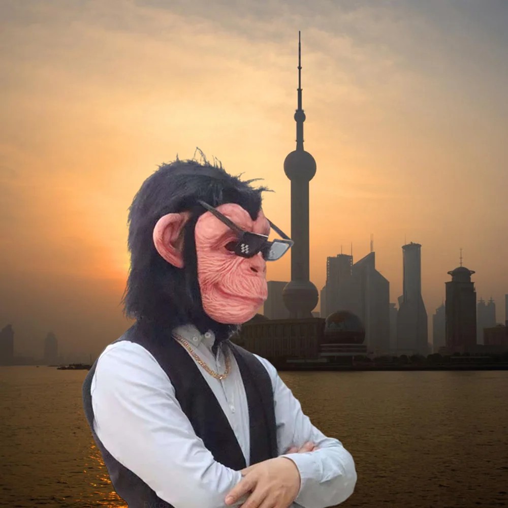 Maska za glavu majmuna čimpanze silikonski lateks