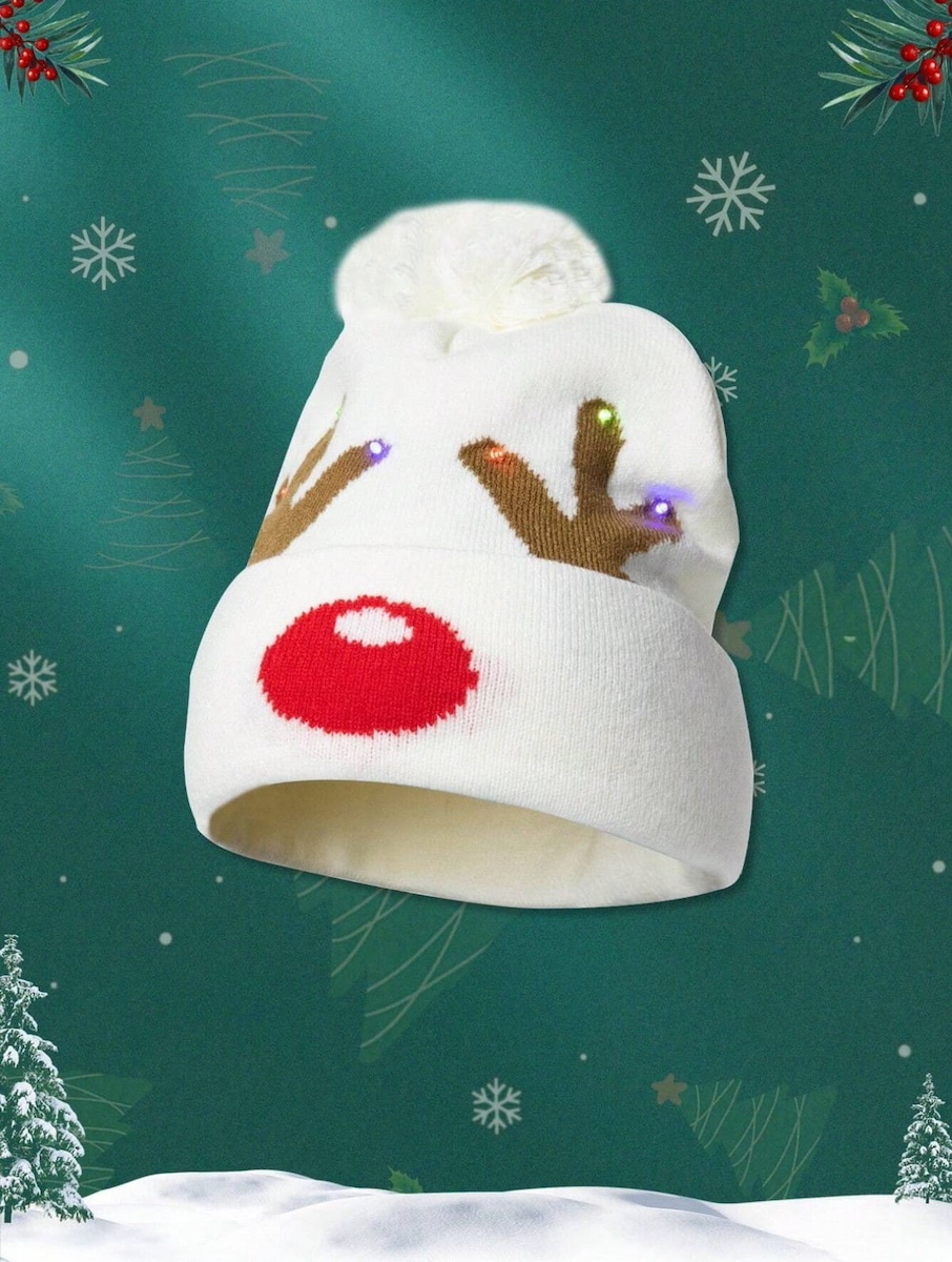 kapa Božićni sobovi rogovi - kapa za zimu koja svijetli, Rudolph
