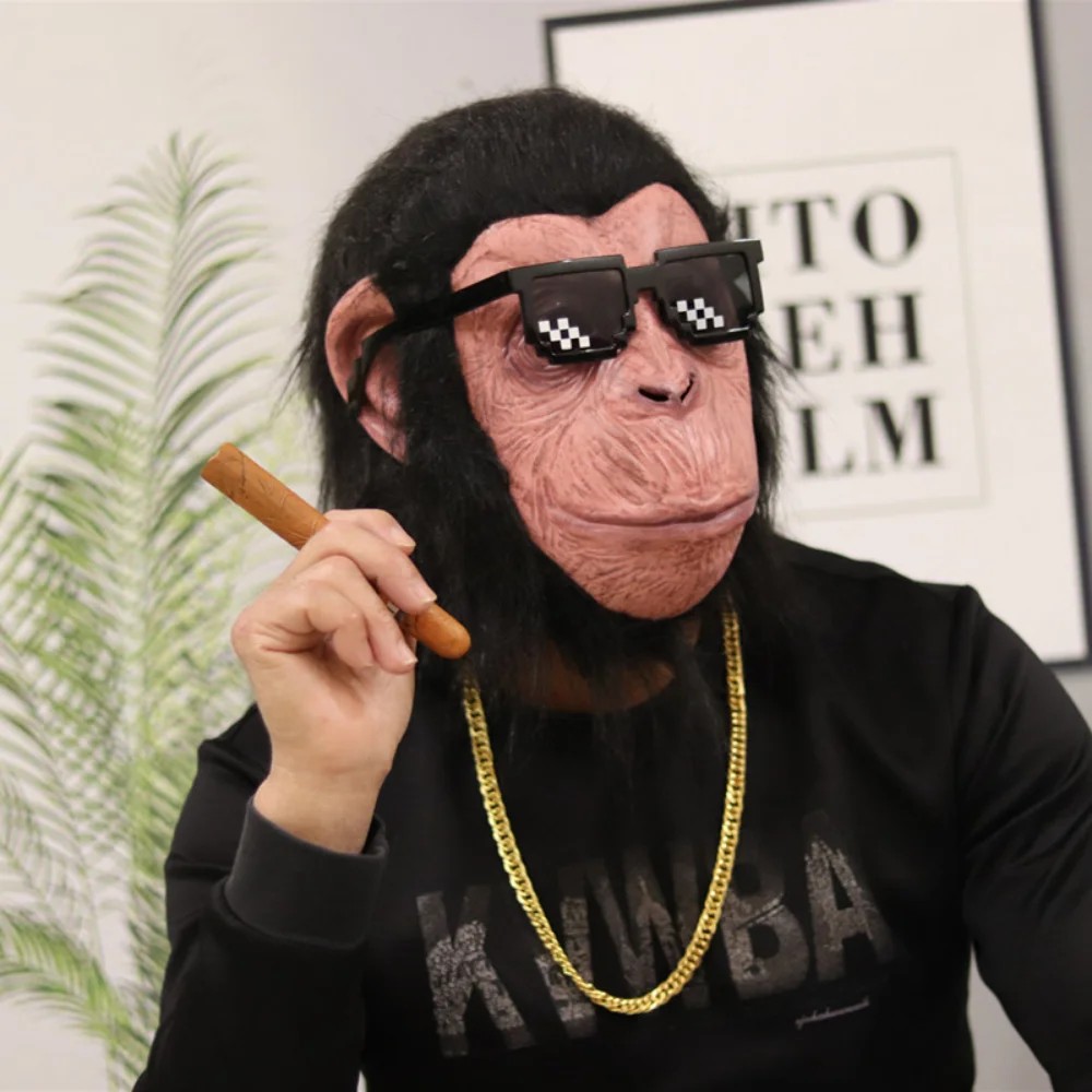 maska čimpanze lice majmuna silikonska lateks maska za glavu