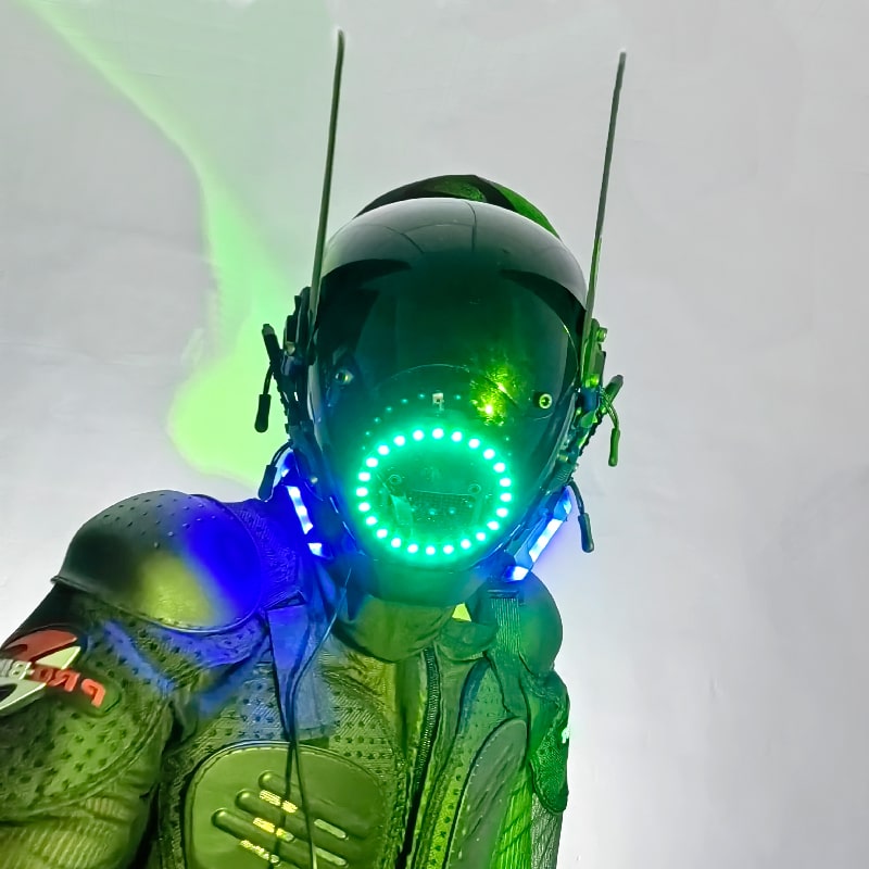 Svjetleća LED Cyberpunk maska kaciga za glavu