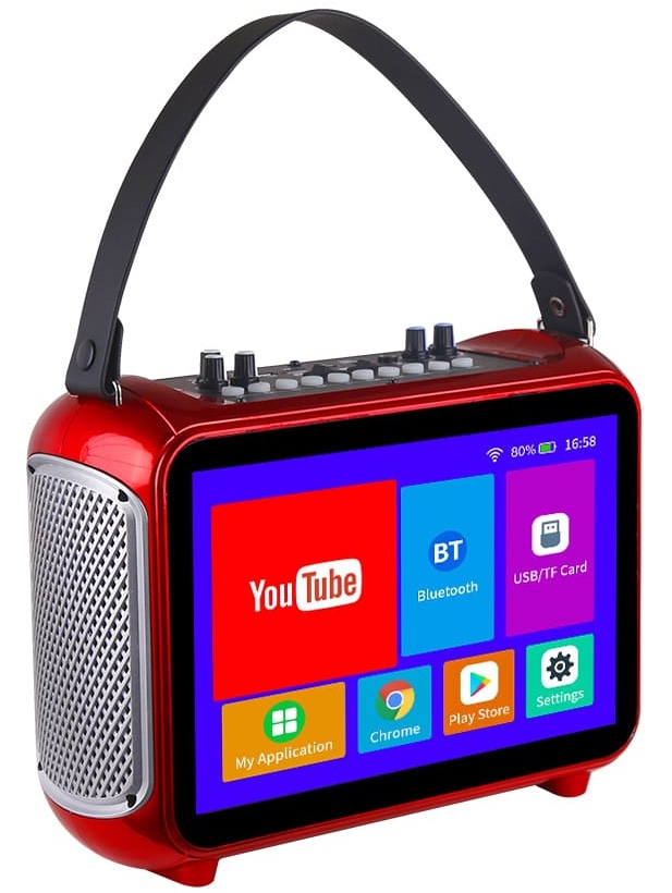 mini prijenosni karaoke set sa zaslonom i mikrofonom