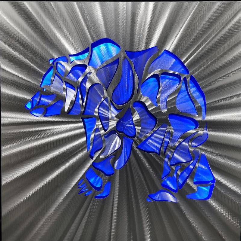 polarni medvjed - LED apstraktne metalne slike 3D aluminij