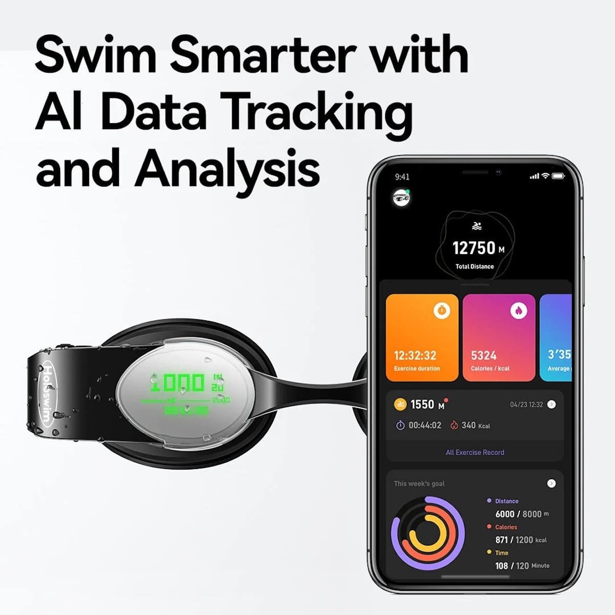 pametne naočale za plivanje holo plivanje s aplikacijom za pametni telefon