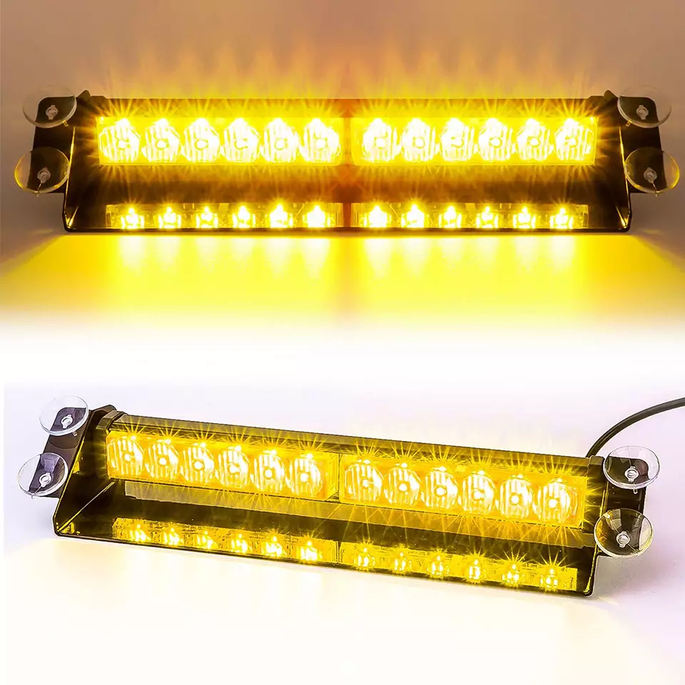Upozoravajuća LED svjetla Strobe za auto 24 LED diode bijele žute boje
