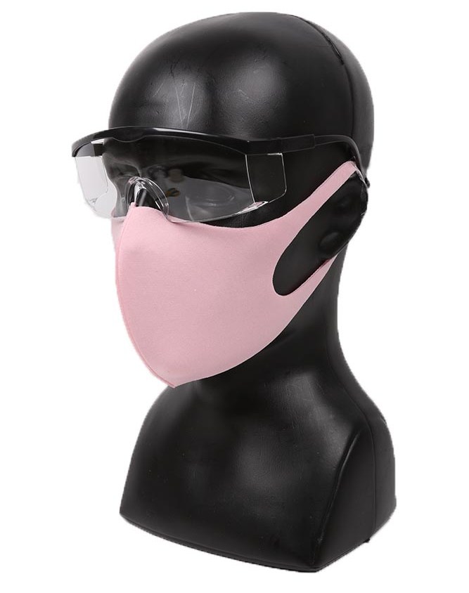 ružičasta elastična maska za lice s naočalama