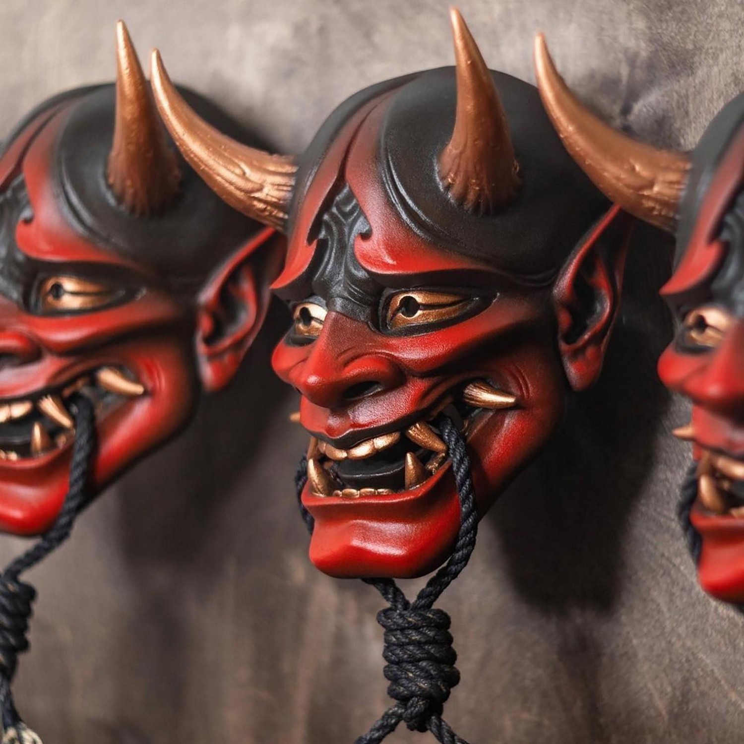 maska ​​za glavu demona za noć vještica - japanski motiv