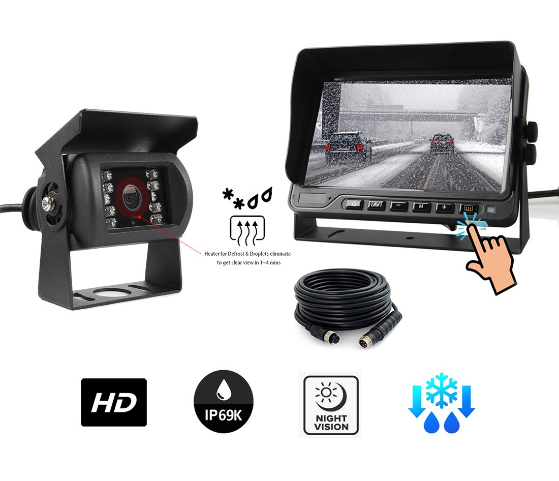 Set kamera - stražnja ODMRZAVANJE auto HD kamera + 7" vodootporni monitor