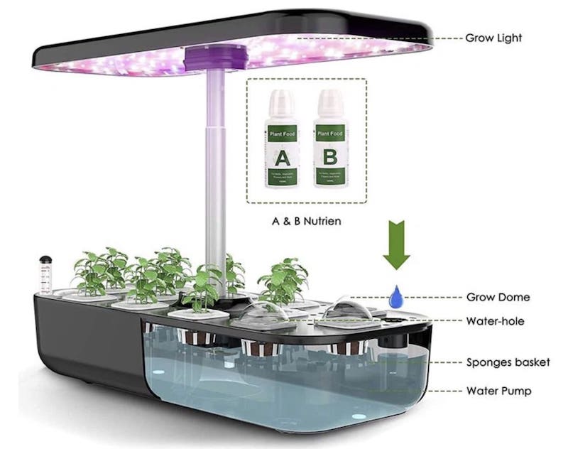 LED GROW lampa (hidroponika) za uzgoj biljaka - Komplet sa 12 kapsula