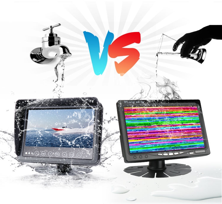 vodootporan vodootporan metalni 7" monitor s IP68 zaštitom za automobile/strojeve/čamce itd.