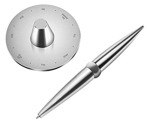 srebrna olovka od nehrđajućeg čelika s magnetskom bazom