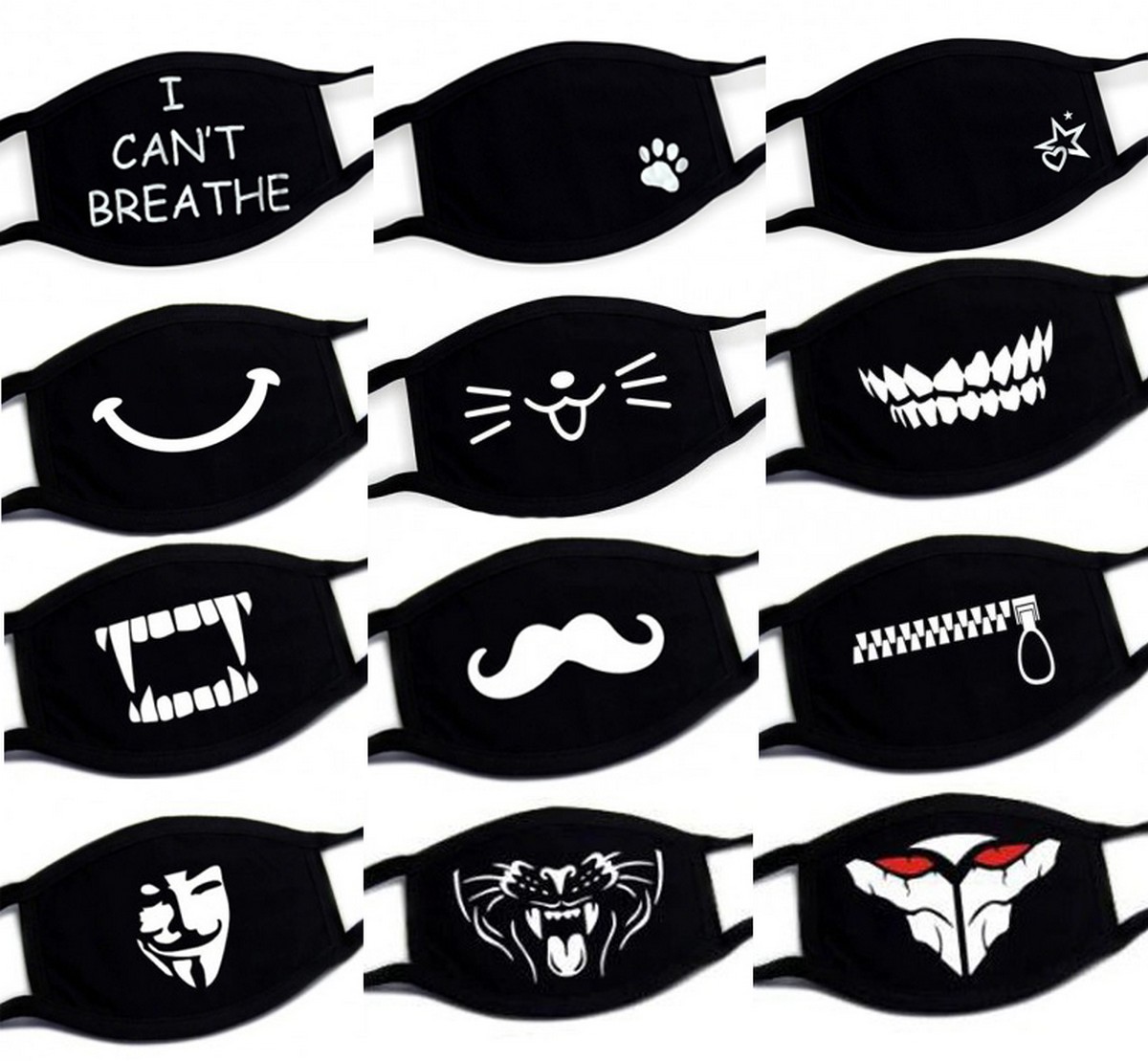crne maske s dizajnom