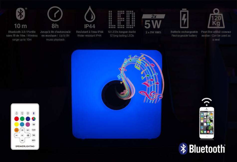 bluetooth svjetleći led vrtni zvučnik