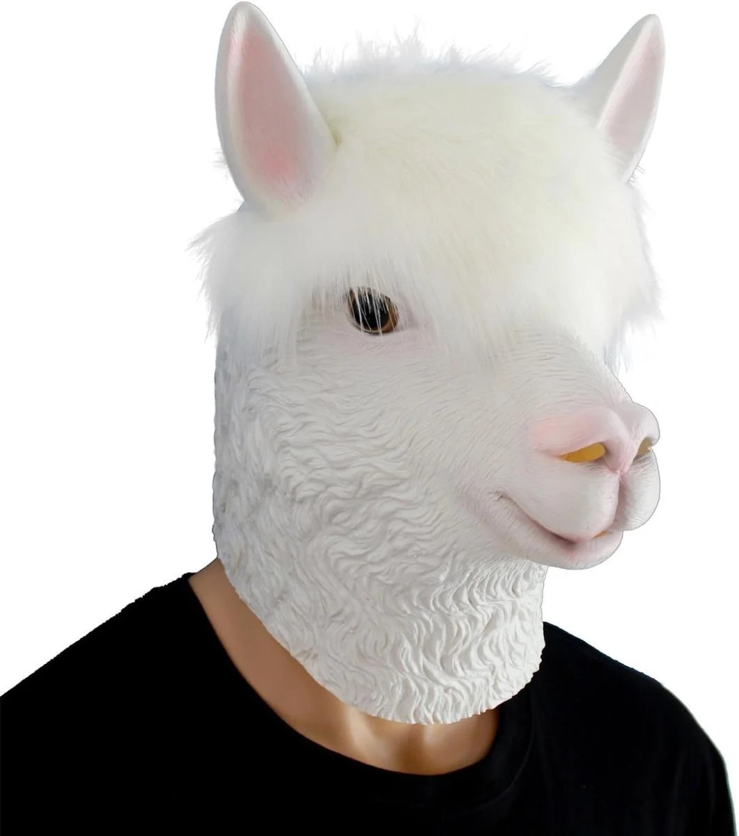alpaca llama - maska ​​za lice glava lateks silikon